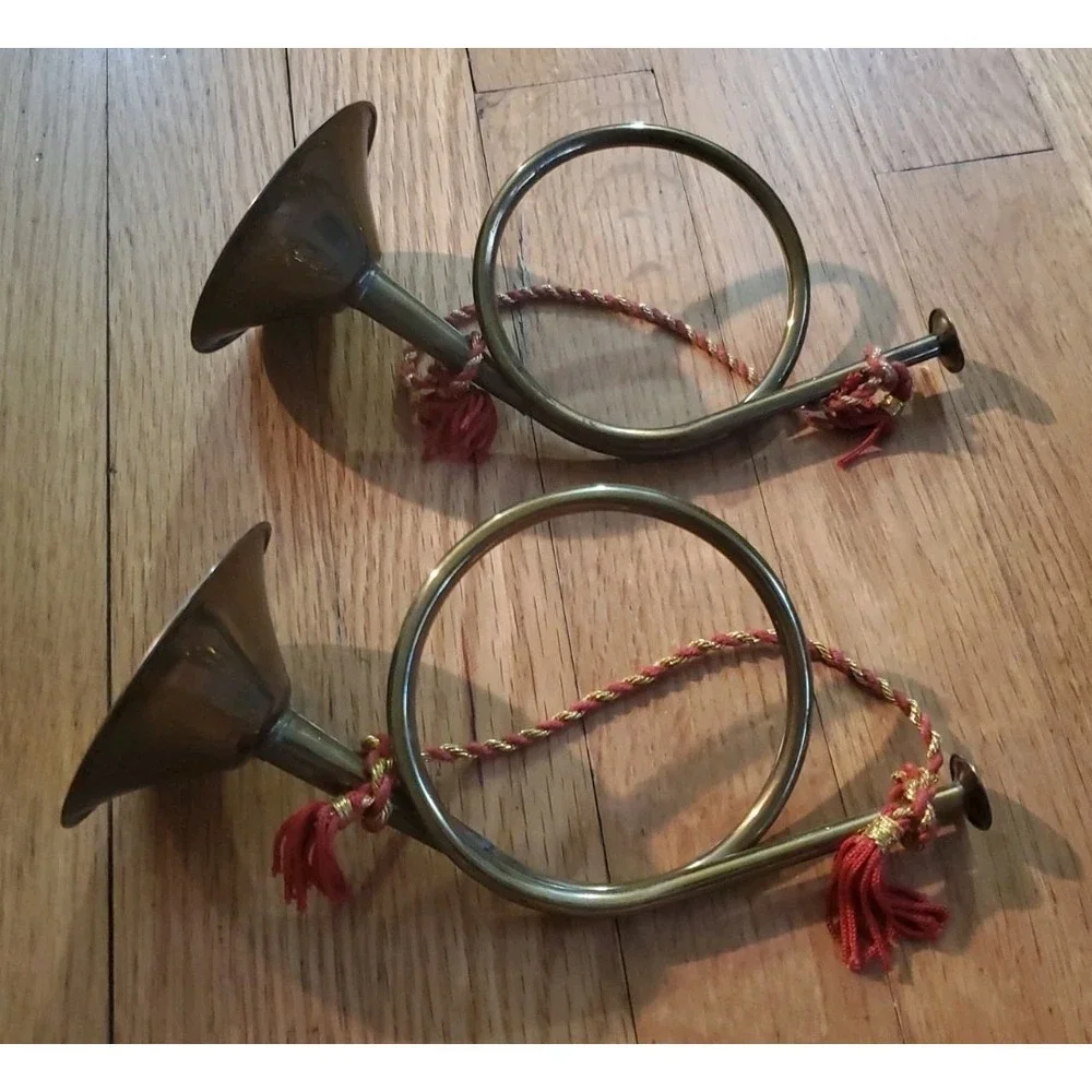 Vintage Brass French Horn Christmas Holiday Ornaments 8